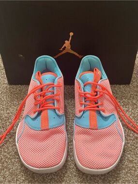 Jordan Low-Top Sneakers in Coral Pink, Aqua & Bright Orange